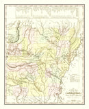 Vintage Map of Arkansas 1836