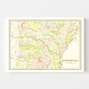 Vintage Map of Arkansas 1838