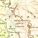 Vintage Map of Arkansas 1838