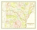 Vintage Map of Arkansas 1838