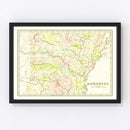 Vintage Map of Arkansas 1838
