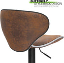 Bar Stools Set Of 2 Adjustable Counter Height PU Leather