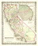 Vintage Map of California 1855
