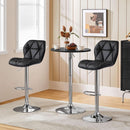 Set Of 2 Modern Adjustable Black PU Leather Bar Stools