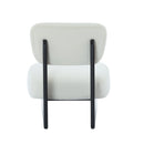 [Set of 2] Modern Beige Lounge Chair with Polyester Upholstery, Sturdy Black Wood Base, Minimalist Design, Stylish and Comfortable Accent Seating for Living Room, Bedroom, or Office