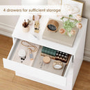 White Four Drawer Dresser Ultra Minimalist Cabinet