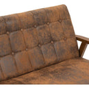 Mid-Century Modern Solid Loveseat Sofa Upholstered Microsuede Fabric Loveseat, 2-Seat Upholstered Loveseat Sofa Modern Couch
