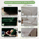 Set of 2 Slipcovered Armchairs,Deep Seat Accent Chair Set for Living Room, Reading Room, Bedroom and Working Spaces,Armchair Sets with Large Soft Pillows,Green Corduroy Fabric
