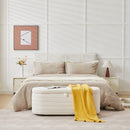 S03 Basics Upholstered Storage Ottoman and Entryway Bench WHITE