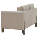 Islington Fabric Upholstered Panel Arm Loveseat Taupe
