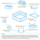 [VIDEO Provided] 116'' Fully Compressed Sofa with High Density Foam, No Assembly Required, Legless Design without Frame, Integrated Backrest and Seat Cushion, Free Combination, Particle Chenille