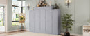 Queen Size Murphy Bed, Wooden Queen Wall Bed with 2 Wardrobe and Storage Shelf, Multifunctional Foldable Platform Bedframe for Guest-Room, Bedroom, Gray