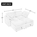 Mirod Modular 4-Piece Sofa with Storage,Free Arrangement,Stylish Pillow and Cushion Design,Comfortable Seating with Sturdy Frame