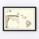 Vintage First Map of Hawaii 1784