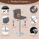Set Of 4 Adjustable Swivel Barstools In Grey PU Leather