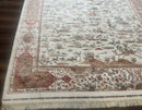 Large Turkish Silk Rug 8x10, Ivory, Hunting Design, Bamboo Silk, New