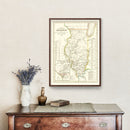 Vintage Map of Illinois 1845