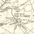 Vintage Map of Illinois 1845