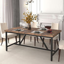 70.8 Inch Rustic Brown Farmhouse Dining Table For 6 To 8 People