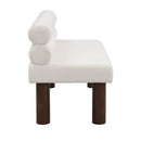 Upholstered Dining Bench, End of Bed, Entryway Bench, Boucle Ottoman for Dining Room, Bedroom, Living Room, Rubber Wood Leg 330 LBS Support, Beige