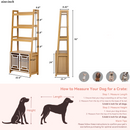Modern Furniture Style 2 IN 1 Pet Friendly Dog Crate Ladder Bookcase in Ancient Oak MDF and Steel