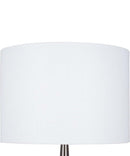 Catalina 19"H 1-Light Fluted Metal Base Table Lamp with Brushed Nickel Finish and White Linen Drum Shade