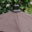 Patio Dining Set With 2 Folding Chairs Beige Umbrella