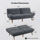 Corduroy Grey 73In Adjustable Backrest Futon SofaBed