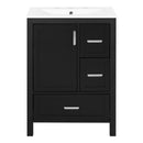 Bathroom Vanity With Sink, Soft-Close Doors, Double-Layer Shelf And 3 Drawers