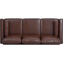 Small Sofa Couch 76.97 in . Brown 3 Seat Comfy Couches for Living Room, Mid Century Modern Couch with iron wood structure, Soft Cushion Sofa for Home/Office/Apartment