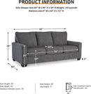 Queen Memory Foam Convertible Sofa Sleeper Charcoal