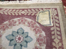 Nepalese Aubusson Panel Rug 6x9, Red & Ivory Soft Plush Tibetan Pile Rug, Wool Hand-Knotted Carpet, 6 x 9 Elegant Area Rug, Office Room Rug
