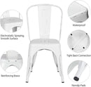 Stackable Distressed White Metal Dining Chairs For Indoor Outdoor Set Of 4
