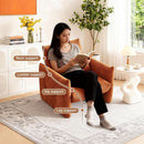 Taupe Sherpa Upholstered Accent Arm Chair Luxurious