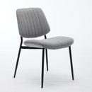 Dining Chairs Set of 2 Modern Retro Linen Chair with Bentwood Back Upholstered Seat Metal Legs Adjustable Foot for Kitchen Dining Room Chairs(Gray Linen)