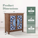 Blue Porcelain Front Accent Storage Cabinet With 2 Doors