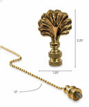 Polished Brass Mini SeaShell Ceiling Fan Pull 2.25"h