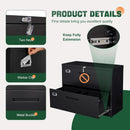 Metal Lateral File Cabinet With Lock 2 Drawer Black Steel
