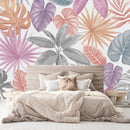 Stylish Modern Multicolored Leaves Wallpaper