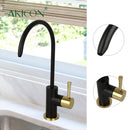 One-Handle Matte Black & Gold Drinking Water Filter Faucet Water Purifier Faucet - AK97703BLZG