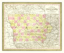 Vintage Map of Iowa 1855