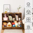 Kids Bookshelf With Toy Storage Cubby 35.4 Inch Rustic Brown