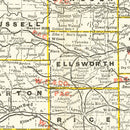 Vintage Railroad Map of Kansas 1888