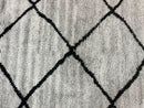 Modern Shag Rug 8x10, Gray and Black, Wool and Cotton, Lulu and Georgia, Handmade Indian Shag Rug
