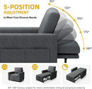 SlateGray Convertible Sleeper Sofa Bed With Armrests
