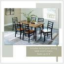 Blondon 60 Inch Solid Wood Dining Set Brown Finish Durable Construction