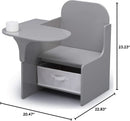 Mysize Chair Desk With Removable Cup Holder Grey Bin