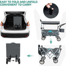 Push & Pull Utility Folding Wagon with Removable Canopy, gray