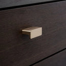 Straight Brushed Brass "Elan" Knob and Drawer Pulls