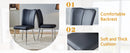 Table and chair set.64.5x35.4 Inch Stylish White Marble Textured Dining Table.Paried With 4 Black PU Chairs with a vertical stripe design on the backrest.Create Your Exclusive Low-Key Luxury Space.